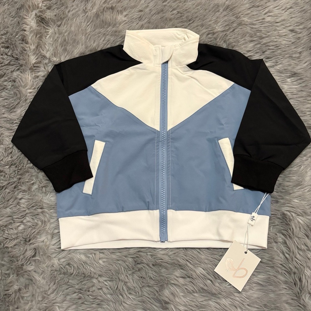 Birdie Bean Jacket + Jogger Pants Outfit Set Pale Blue Black White Toddler 5T - Picture 2 of 3